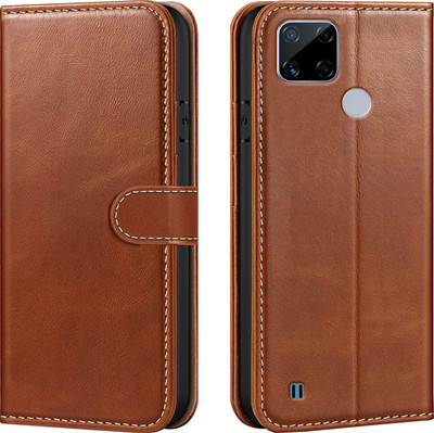 Forego Flip Cover for realme C25Y(Brown, Cases with Holder, Pack of: 1)