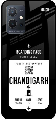 QRIOH Chandigarh City Glass Back Cover for Vivo Y75 5G(Black, Grip Case, Pack of: 1)