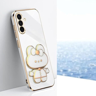 A3sprime Back Cover for Samsung Galaxy S23 5G with Cute 3D Cartoon Shaped Folding Mobile Stand Holder(White, 3D Case, Silicon, Pack of: 1)