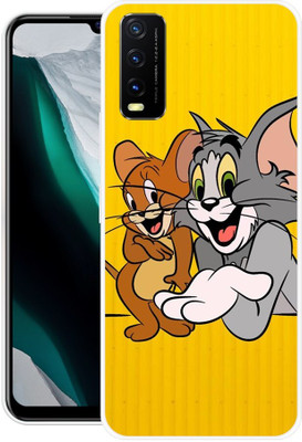 DUGGA Back Cover for vivo Y20G 2021, V2065, TOM, AND, JERRY, CARTOON, CN(Yellow, Flexible, Silicon, Pack of: 1)