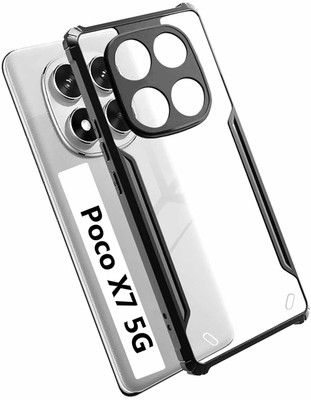 COVERHEAD Back Cover for Back Cover for Mi Redmi Poco X7 5G-MZB0IV8IN (Transparent, Black, Shock Proof,Pack of: 1)(Black, Camera Bump Protector, Pack of: 1)