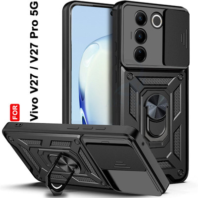 AESTMO Back Cover for Vivo V27 5G, Vivo V27 Pro 5G(Black, Slider, Pack of: 1)