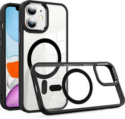 am collection Back Cover for Apple Iphone 12 Mini Black Magsafe Mobile Back Cover(Black, Magsafe, Pack of: 1)