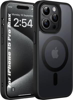 Enflamo Back Cover for Apple iPhone 15 Pro MAX(Black, Magsafe, Pack of: 1)