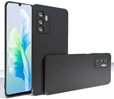 SHIVSHAKTI Back Cover for Vivo V23e 5G / Vivo Y75 4G Soft & Flexible Case Cover(Black, Dual Protection, Pack of 1)(Black, Camera Bump Protector, Silicon)