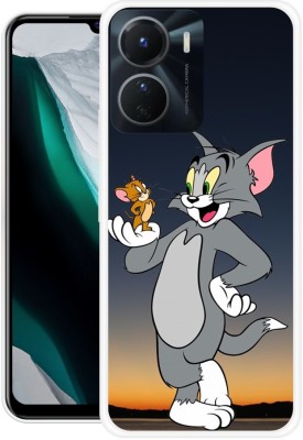 PHONE WALEY.COM Back Cover for VIVO T2X 5G ,V2253, TOM, JERRY, CAT, RABBIT, CARTOON(Silver, Flexible, Silicon, Pack of: 1)