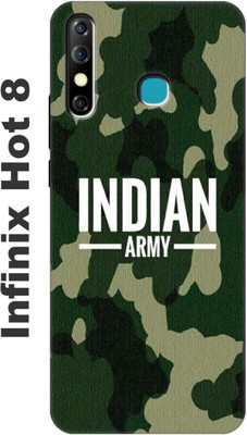 Vojica Back Cover for Infinix Hot 8, X650C Indian Army Back Cover(Multicolor, Flexible, Silicon, Pack of: 1)