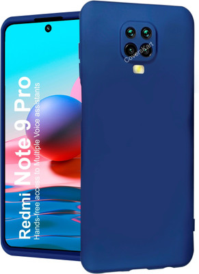 Coverskart Liquid Silicone Back Cover for Redmi Note 9 Pro, Silky-Soft Touch Full Body Protection Shockproof Case(Blue, Camera Bump Protector, Silicon, Pack of: 1)