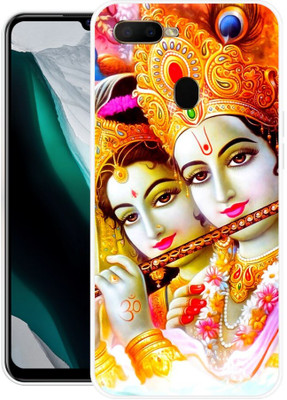 ADZIRE Back Cover for Oppo A7, CPH1901, RADHA, KISHAN, KRISHAN, JI, KANHAIYA(Yellow, Flexible, Silicon, Pack of: 1)