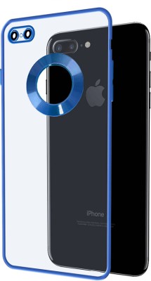 ELEF Back Cover for iPhone 8 Soft Silicone CD Pattern Electroplating Transparent Case(Blue, Flexible, Silicon, Pack of: 1)