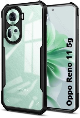 vizo Back Cover for OPPO Reno 11 5G, Oppo Reno 11 High Quality Back Cover(Black, Transparent, Grip Case, Pack of: 1)