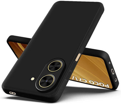 Doubledicestore Back Cover for POCO C71(Black, Grip Case, Silicon, Pack of: 1)