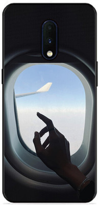 leeon Back Cover for OnePlus 7, Airplane Window(Black, Dual Protection, Pack of: 1)