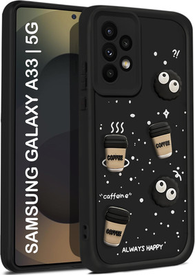 Vshop Back Cover for Samsung Galaxy A33 5G Cute Fun Cartoon 3D Ball Coffee Case(Black, 3D Case, Silicon, Pack of: 1)