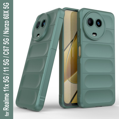 Zapcase Back Cover for Realme 11x 5G(Green, 3D Case, Silicon, Pack of: 1)