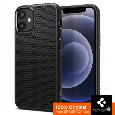 Spigen Liquid Air Back Cover for Apple iPhone 12 mini(Black, Shock Proof, Pack of: 1)