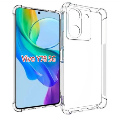 COVER CAPITAL Bumper Case for Vivo Y78 5G(Transparent, Camera Bump Protector, Silicon, Pack of: 1)