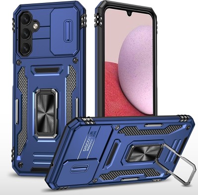 Moshking Back Cover for Samsung Galaxy M14 5G / F14 5G Sliding Camera Shield & Rotating Ring Stand Case(Blue, Pack of: 1)