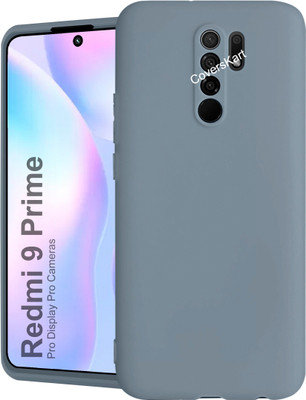 Coverskart Liquid Silicone Back Cover for Redmi 9 Prime, Silky-Soft Touch Full Body Protection Shockproof Case(Grey, Camera Bump Protector, Silicon, Pack of: 1)