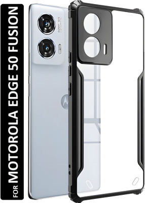 Print maker Back Cover for MOTOROLA Edge 50 Fusion(Black, Transparent, Dual Protection, Pack of: 1)
