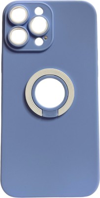 nish Back Cover for iPhone 15 Pro Max and Built-in Ring Holder(Blue, Ring Case, Silicon, Pack of: 1)