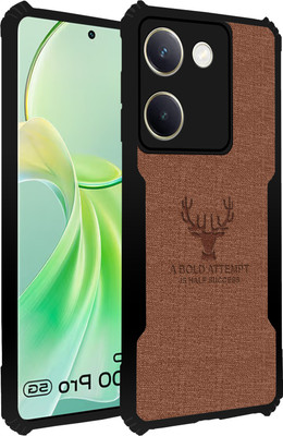 Qyist Back Cover for Vivo Y200 Pro 5G |Vegan PU Leather |Deer Case| Camera Lens Protection(Brown, Shock Proof, Pack of: 1)