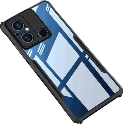 FAIYER BEAT Back Cover for REDMI 12C(Transparent, Black, Camera Bump Protector, Pack of: 1)