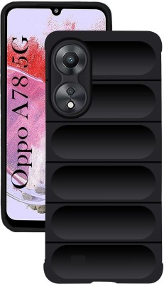 S-Softline Back Cover for Oppo A78 5G, Solid Liquid Magic Case Shockproof Plain(Black, Silicon, Pack of: 1)
