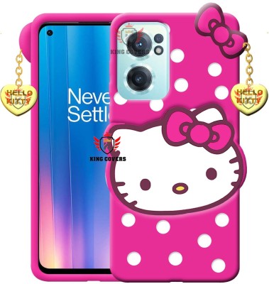 KING COVERS Back Cover for Oneplus Nord CE 2 5G Hello Kitty Mobile Back Cover| 3D Cute Kitty|with Heart Pendant(Pink, Flexible, Pack of: 1)
