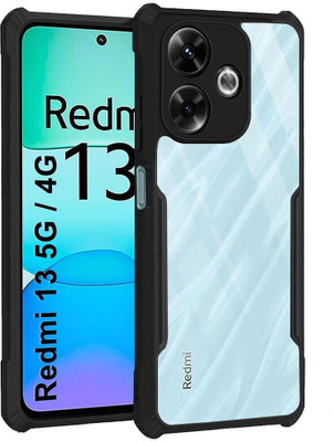 Micvir Back Cover for Redmi 13 5G(Transparent, Black, Shock Proof, Pack of: 1)
