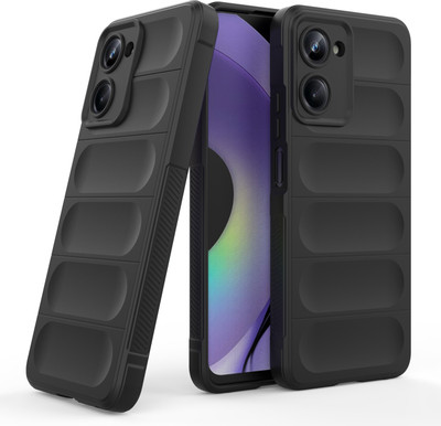 GLOBAL NOMAD Back Cover for Realme 10 Pro 5G(Black, Grip Case, Silicon, Pack of: 1)
