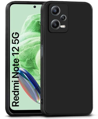 S-Line Back Cover for Redmi Note 12 5G, Premium Fiber texture Plain Candy Case With Camera Protection(Black, Pack of: 1)