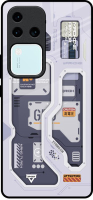 QRIOH Glass Back Cover for Vivo V30 Pro 5G(Grey, Grip Case, Pack of: 1)
