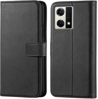 Ascensify Back Cover for Oppo F21S Pro Vintage Flip Wallet Back Case Cover [Artitifial Leather](Black, Dual Protection, Pack of: 1)