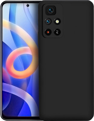 LILLIPUT Back Cover for Poco M4 5G(Black, Silicon, Pack of: 1)