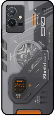 QRIOH Glass Back Cover for Vivo Y75 5G(Grey, Grip Case, Pack of: 1)