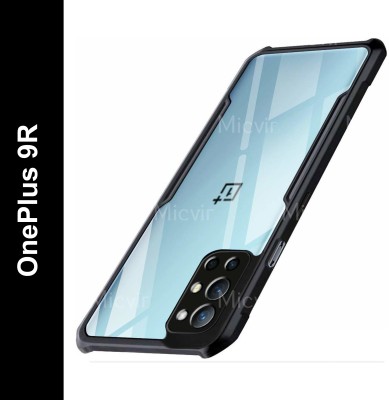 Micvir Back Cover for OnePlus 9R(Transparent, Black, Shock Proof, Pack of: 1)