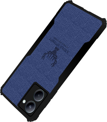 PikTrue Back Cover for Realme C33 2023 |Vegan PU Leather |Deer Case| Camera Lens Protection(Blue, Shock Proof, Pack of: 1)