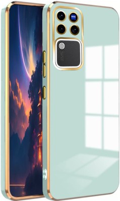 V-TAN Back Cover for Vivo V30 Pro 5G(Green, Gold, Cases with Holder, Silicon, Pack of: 1)