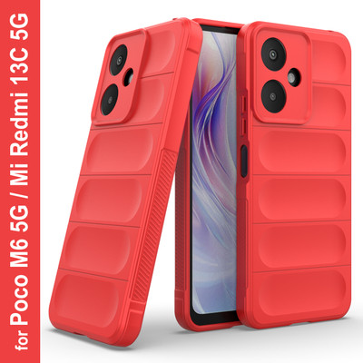 Zapcase Back Cover for Poco M6 5G(Red, 3D Case, Silicon, Pack of: 1)