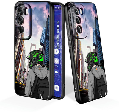 printwhiz Back Cover for Oppo Reno12 Pro 5G(Black)
