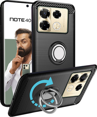 Unistuff Back Cover for Infinix Note 40 Pro+ 5G(Black, Ring Case, Pack of: 1)