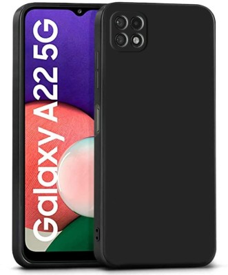 WOW Imagine Back Cover for Samsung Galaxy A22 5G | F42 5G Ultra Slim Soft | Inner Fabric Lining | Back Case(Black, Matte Finish, Silicon, Pack of: 1)