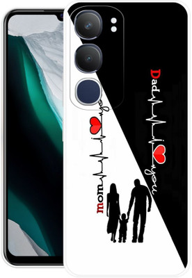 ADZIRE Back Cover for vivo Y29 5G, V2420, MOTHER, MAA, FATHER, LIFE LINE, I LOVE MY MOM DAD(Black, Flexible, Silicon, Pack of: 1)