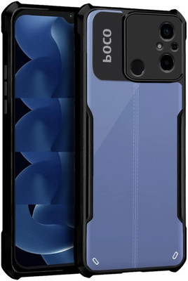 Phone Care Back Cover for POCO C55(Black, Transparent, Grip Case, Pack of: 1)