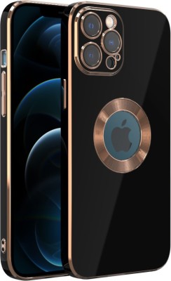 Bonqo Back Cover for APPLE iPhone 12 Pro Max(Black, Gold, Camera Bump Protector, Silicon, Pack of: 1)