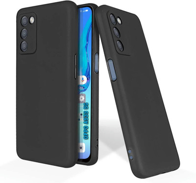ISH COVER Back Cover for OPPO A53s 5G,Candy(Black, Camera Bump Protector, Silicon, Pack of: 1)