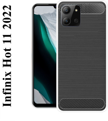 Jics Back Cover for Infinix Hot 11 2022(Black, Flexible, Silicon, Pack of: 1)