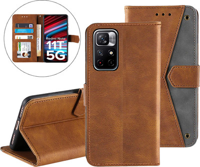 Autofocus Back Cover for Redmi Note 11T 5G(Brown, Magnetic Case, Pack of: 1)