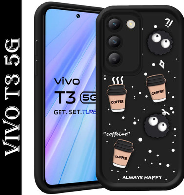 SMARTPOCKET Back Cover for vivo T3 5G(Black, 3D Case, Pack of: 1)